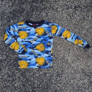 Gold & Blue Camo Vintage Kids Yu-Gi-Oh! Long Sleeve shirt Youth size 10
